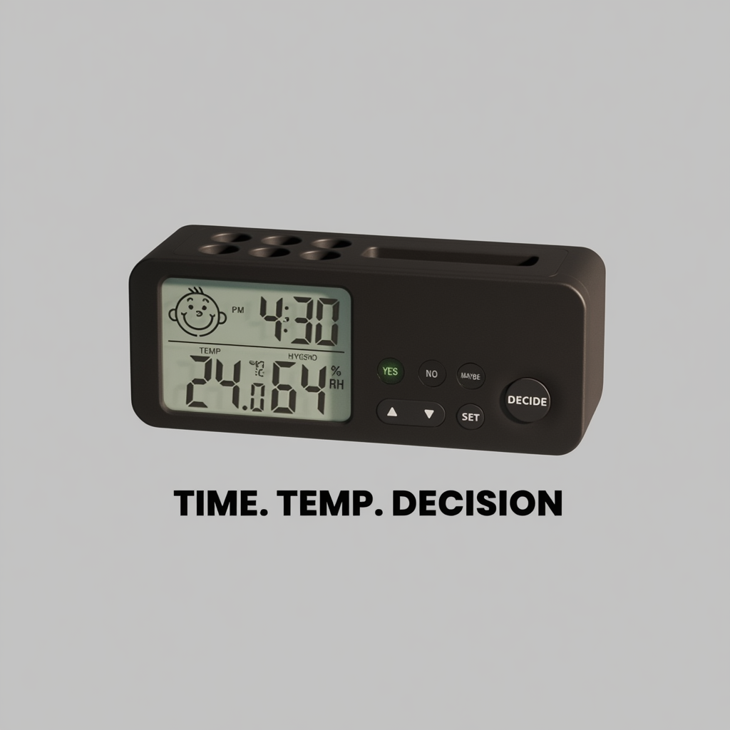 Digital Desk Clock with Decision Maker, Temperature & Humidity Display.