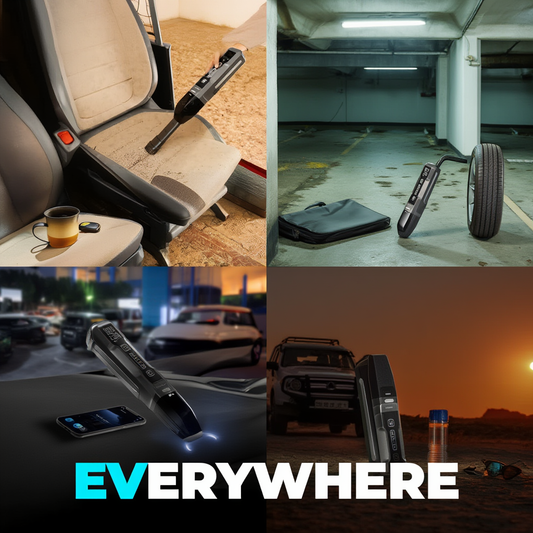 4-in-1 Car Emergency Tool with Vacuum, Tyre Inflator, Jump Starter & Torch