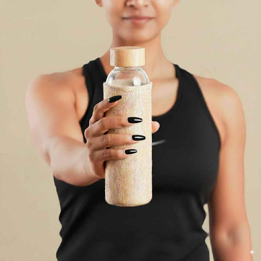 Glass Bottle with Jute Sleeve