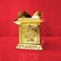 Gold-Toned Brass Textured Tulsi Planter