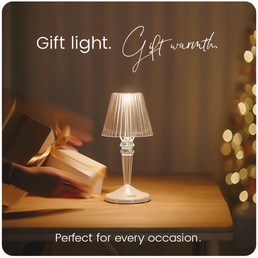 Rechargeable Crystal Table Lamp with Diamond-Faceted Design