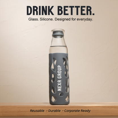 Eco-Friendly Glass Water Bottle with Silicone Sleeve