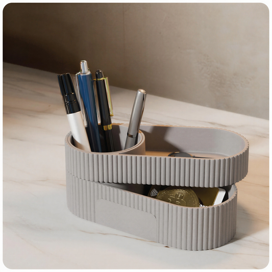 Premium Spin Cement Desk Organizer