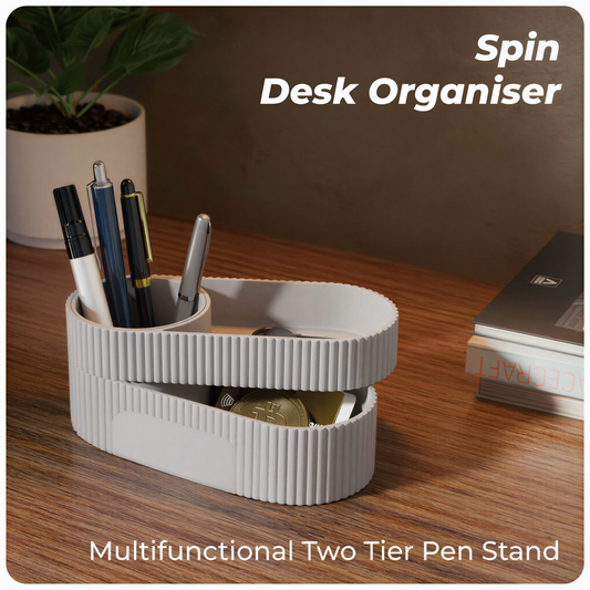 Premium Spin Cement Desk Organizer
