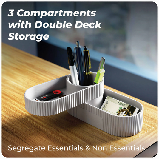 Premium Spin Cement Desk Organizer