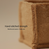 Jute Pen Stand (Square) – Hand-Stitched Desk Organizer