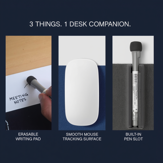 Smart 2-in-1 Eco Felt Mouse Pad with Erasable Writing Board & Whiteboard Marker |28×22 cm