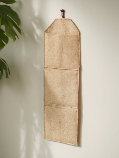 Eco-Friendly Jute Wall Hanging Organizer (3 Compartments)