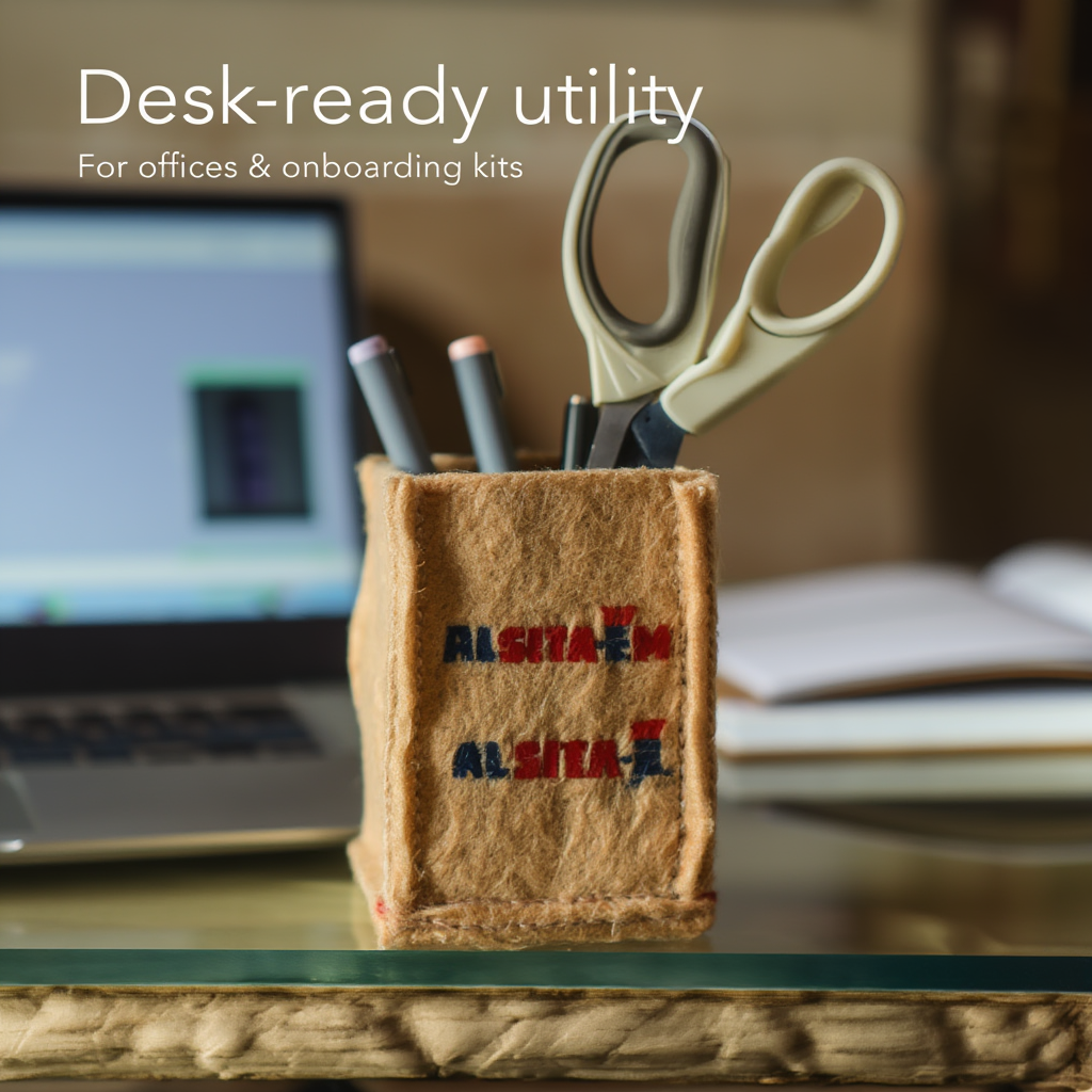 Jute Pen Stand (Square) – Hand-Stitched Desk Organizer