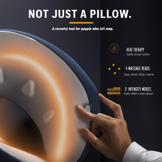 Neck Pillow with Built-In Massager & Heat Therapy