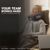 Neck Pillow with Built-In Massager & Heat Therapy