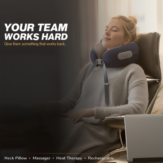 Neck Pillow with Built-In Massager & Heat Therapy