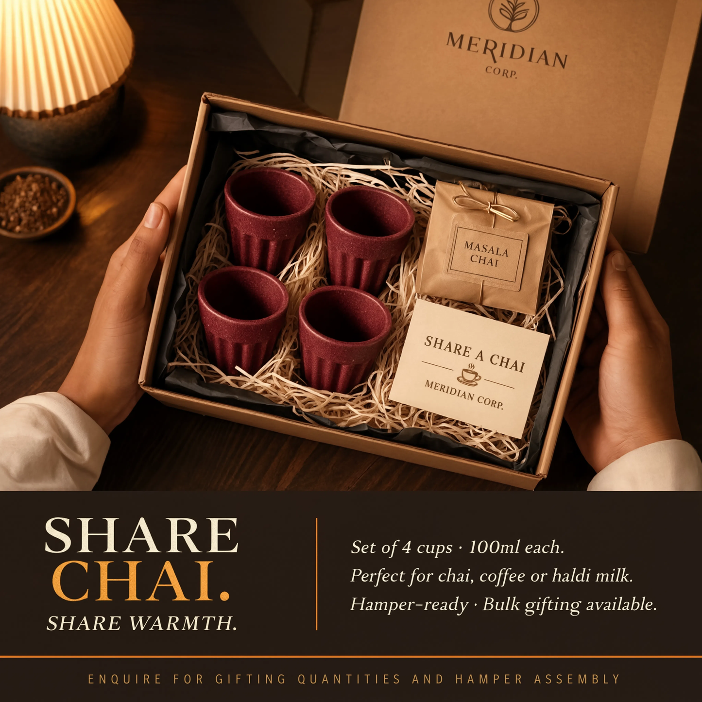 Kulhad Chai Cup Set of 4 | Rice Husk | 100ml Eco Cups