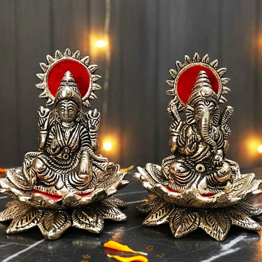 German Silver Laxmi Ganesh Pair for Corporate & Festive Gifting