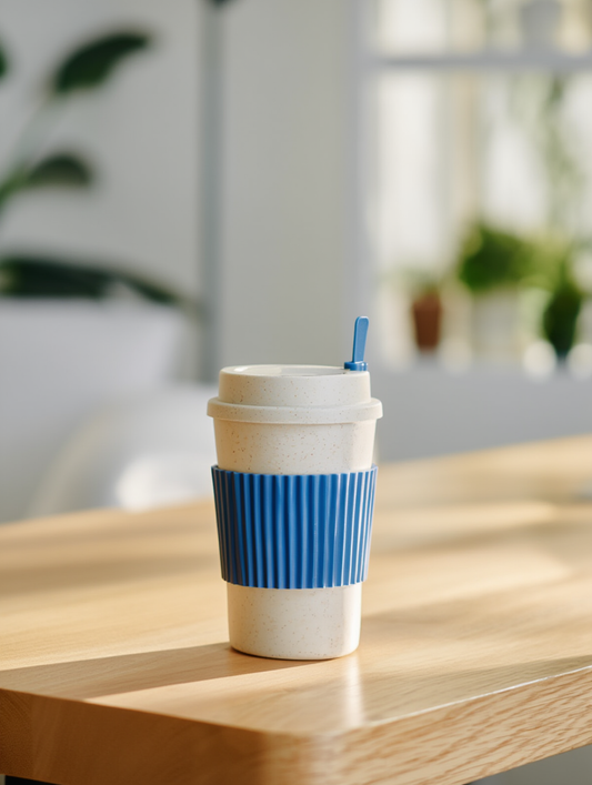 Bamboo Fiber Travel Tumbler with Cold Sleeve