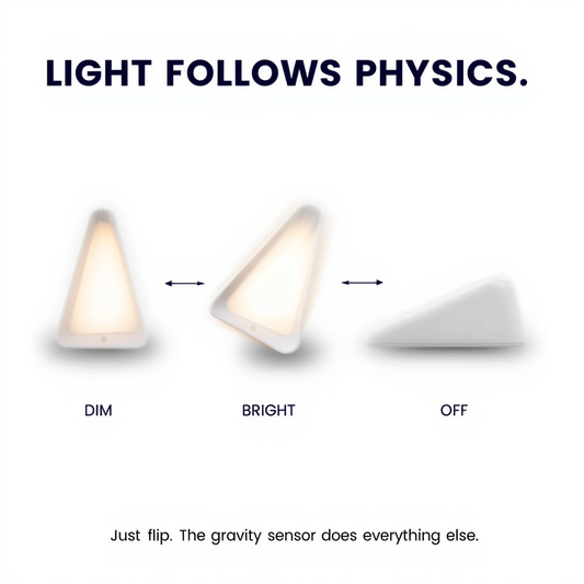 Gravity Sensor Flip LED Lamp with 3 Brightness Modes & Feather Touch