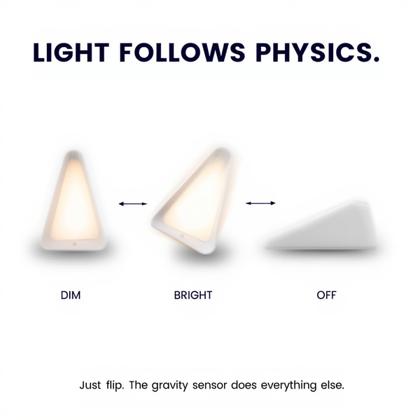 Gravity Sensor Flip LED Lamp with 3 Brightness Modes & Feather Touch
