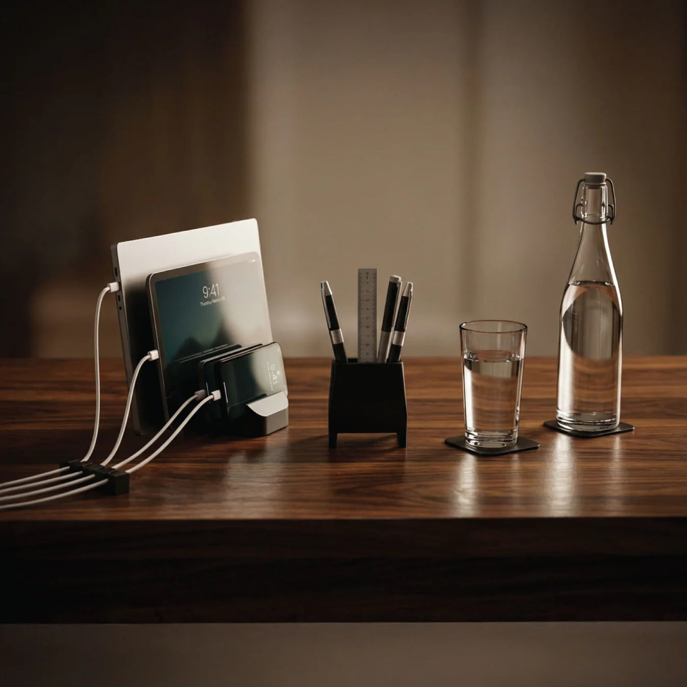 Modular Desk Organiser with Multi-Device Charging.