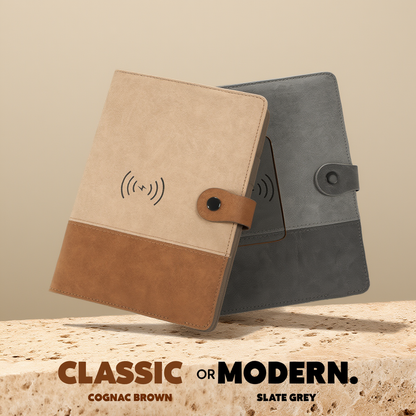 Power Bank Notebook | 8000mAh, 15W Wireless Charger