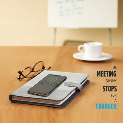 Power Bank Notebook | 8000mAh, 15W Wireless Charger