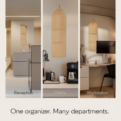 Eco-Friendly Jute Wall Hanging Organizer (3 Compartments)