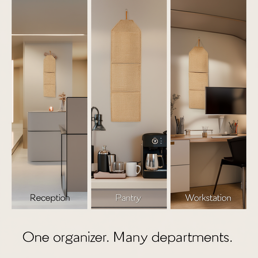 Eco-Friendly Jute Wall Hanging Organizer (3 Compartments)