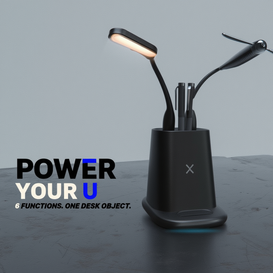 6-in-1 Desk Organiser with Wireless Charger