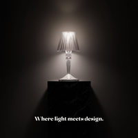 Rechargeable Crystal Table Lamp with Diamond-Faceted Design