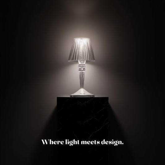 Rechargeable Crystal Table Lamp with Diamond-Faceted Design