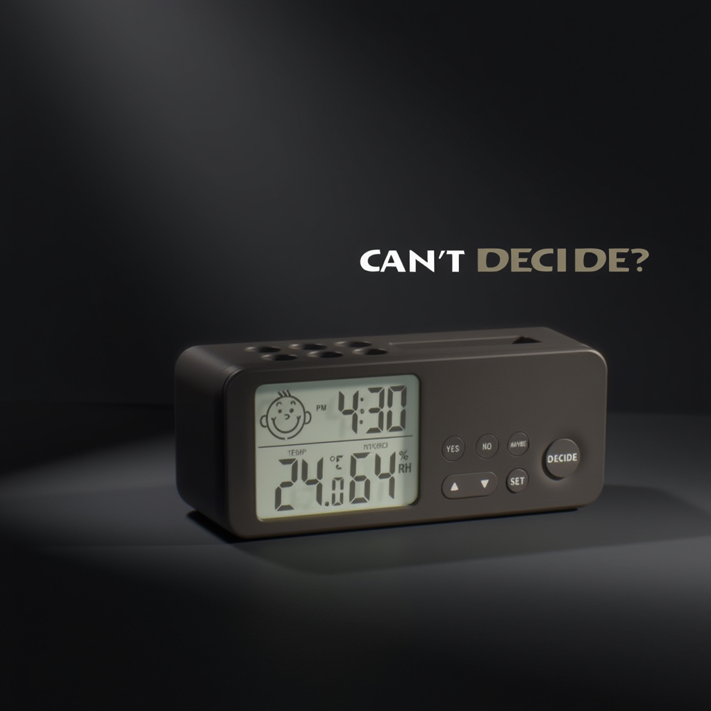 Digital Desk Clock with Decision Maker, Temperature & Humidity Display.