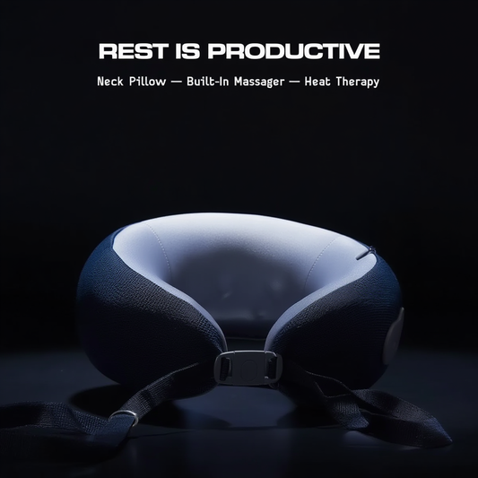 Neck Pillow with Built-In Massager & Heat Therapy