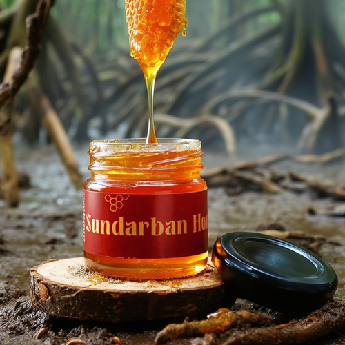 Sunderban Wild Honey — raw forest honey in a glass jar