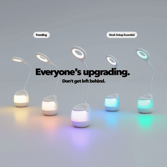 4-in-1 Multifunctional Desk Lamp with Reading Light, Ambient Night Light, Smartphone Holder and Pen Stand