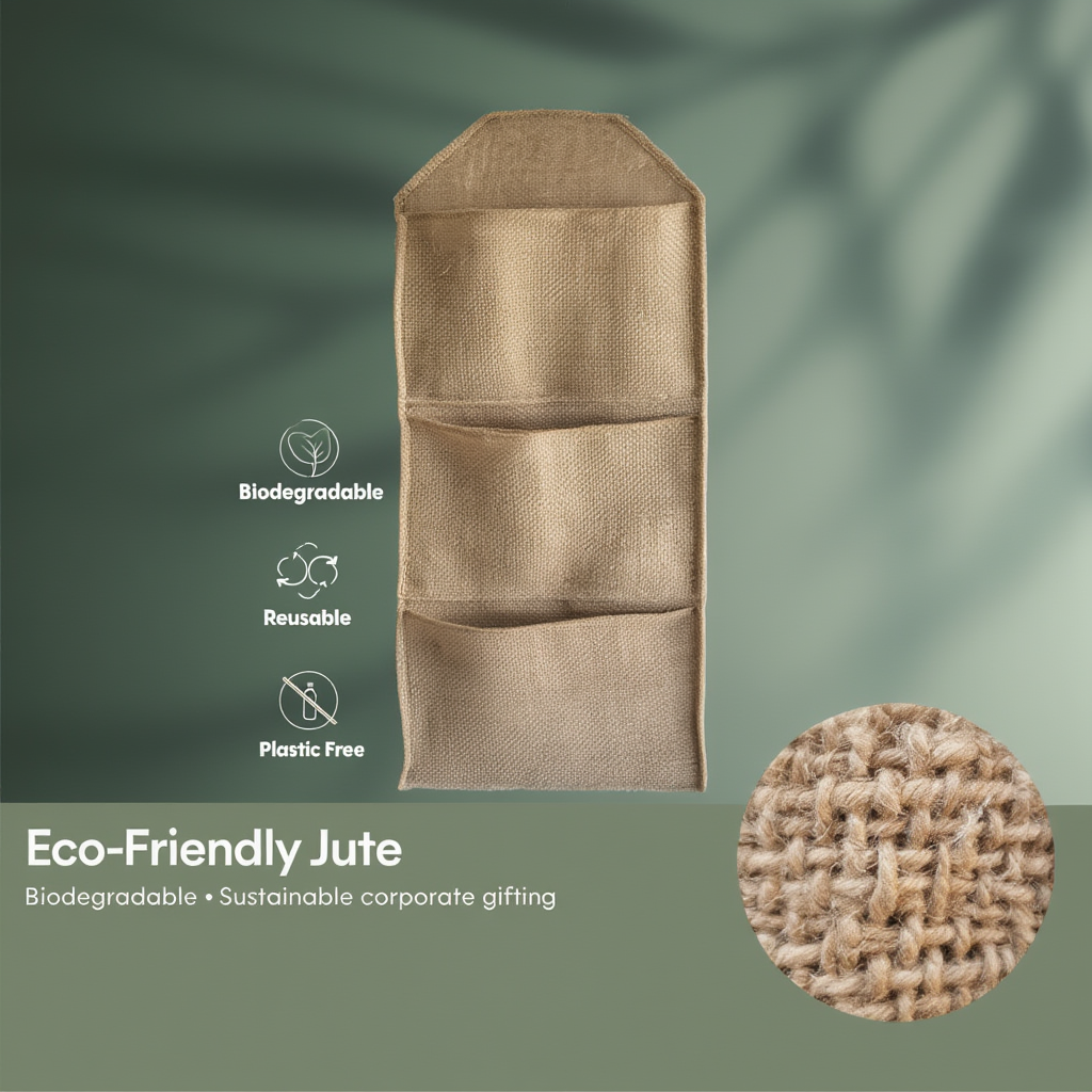 Eco-Friendly Jute Wall Hanging Organizer (3 Compartments)