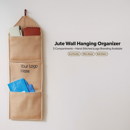Eco-Friendly Jute Wall Hanging Organizer (3 Compartments)