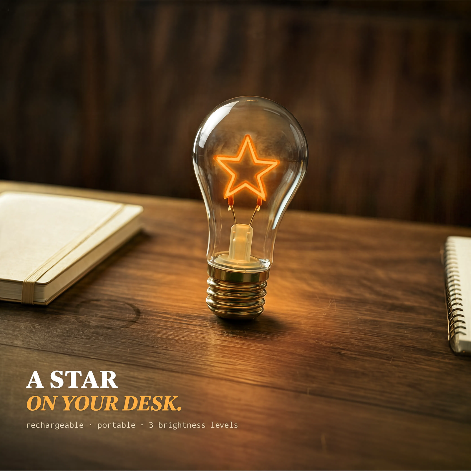 Rechargeable Decorative Bulb with Star Filament