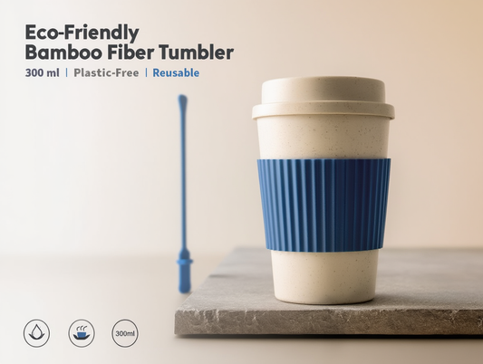 Bamboo Fiber Travel Tumbler with Cold Sleeve