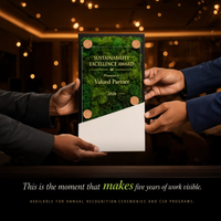 Preserved Botanical Award Plaque — Real Moss, Custom Engraved Acrylic Cover