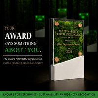 Preserved Botanical Award Plaque — Real Moss, Custom Engraved Acrylic Cover