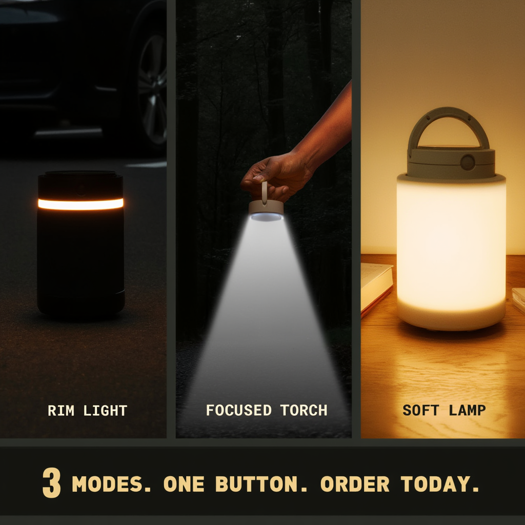 Solar Powered 3-in-1 Rechargeable Lamp