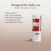 Portable Personal Blender with USB-C Charging | 500ml Rechargeable Smoothie Maker |