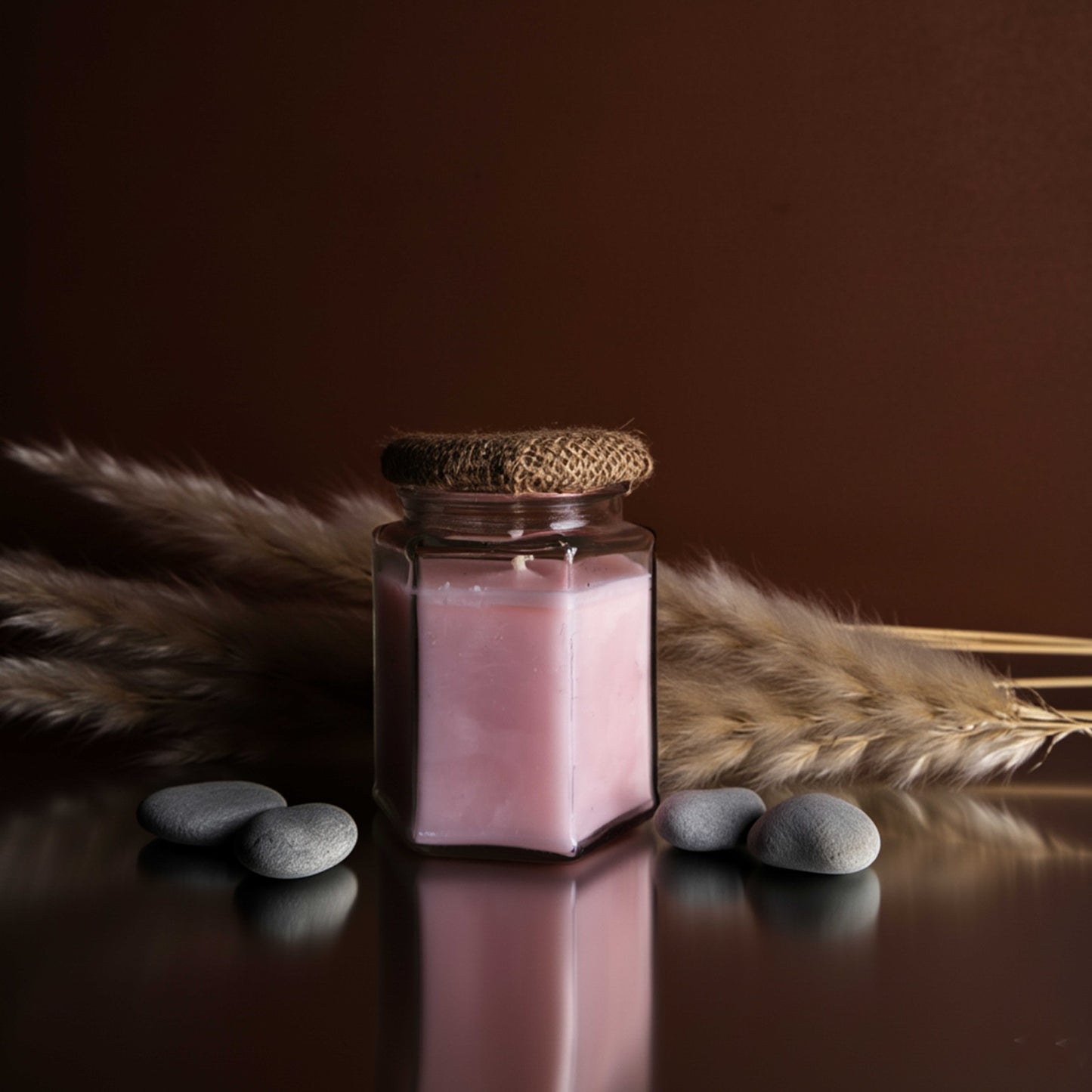 Hex Glass Jar Candle