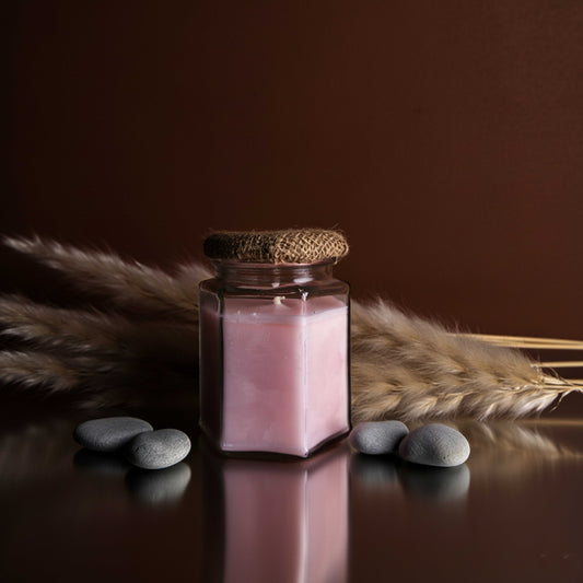 Hex Glass Jar Candle