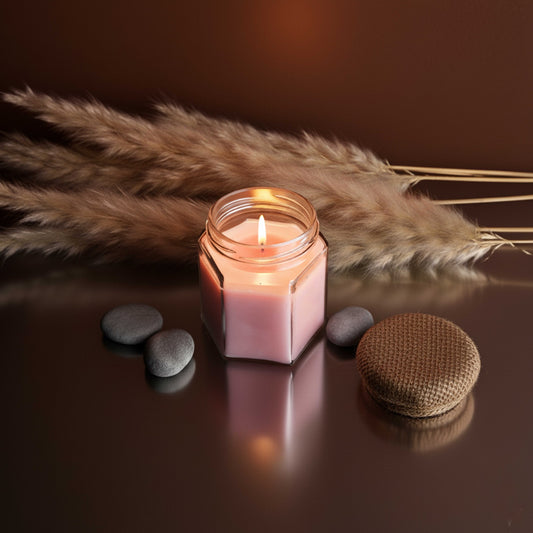 Hex Glass Jar Candle