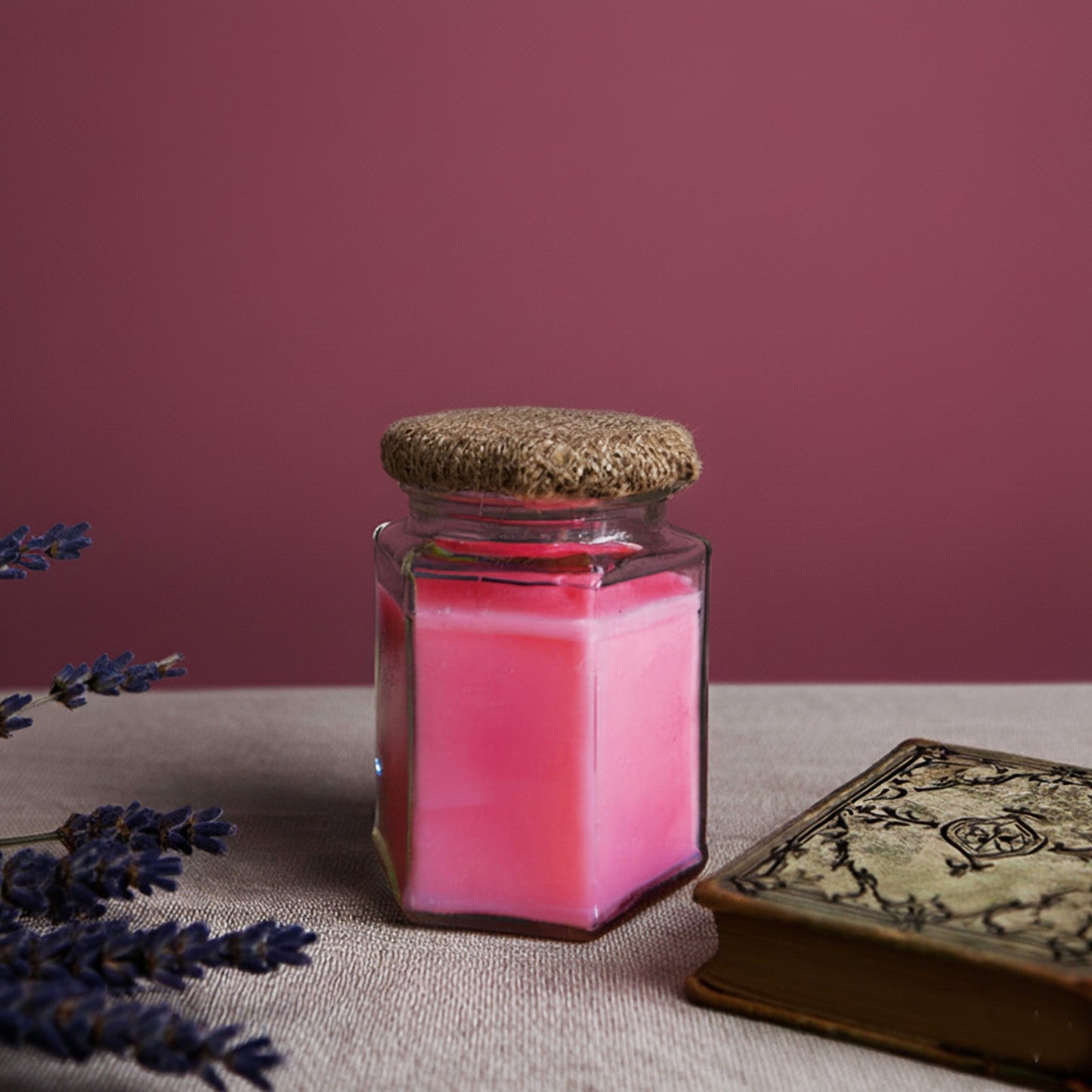 Hex Glass Jar Candle