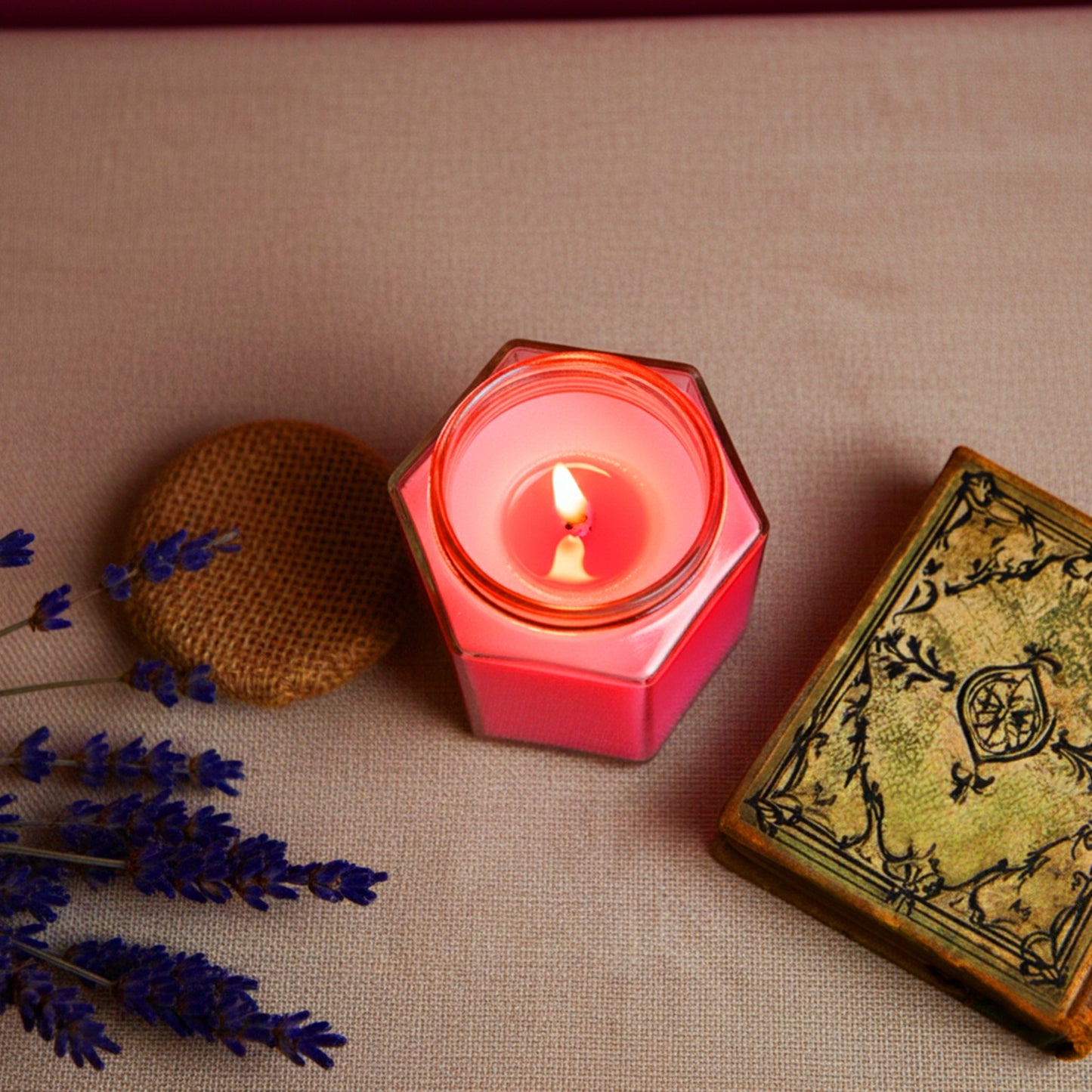 Hex Glass Jar Candle