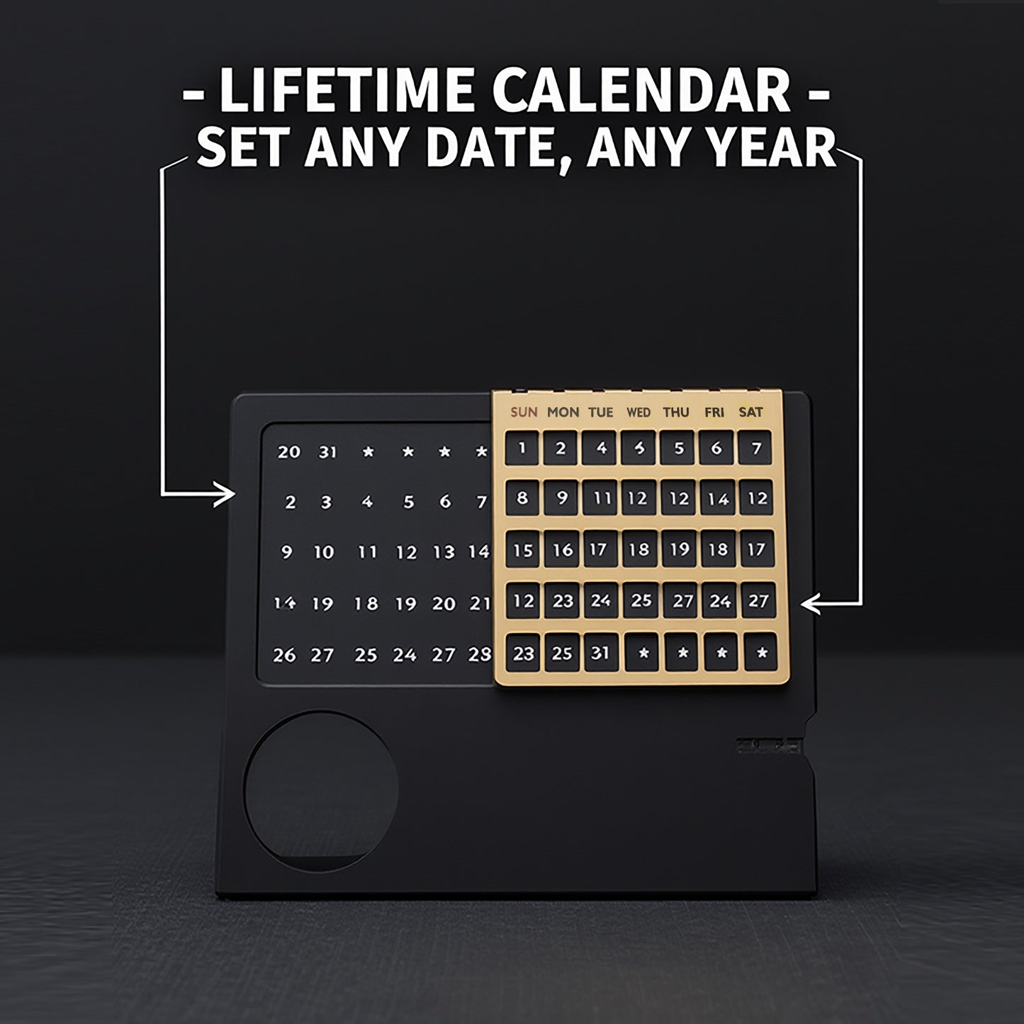 Stainless Steel Perpetual Desk Calendar – Lifetime Use Calendar