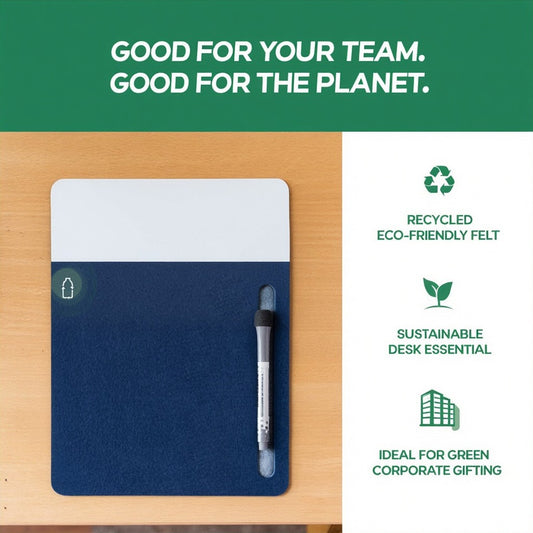 Smart 2-in-1 Eco Felt Mouse Pad with Erasable Writing Board & Whiteboard Marker |28×22 cm