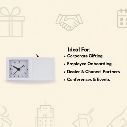 Custom Desk Table Clock with Pen Stand (Tabletop)