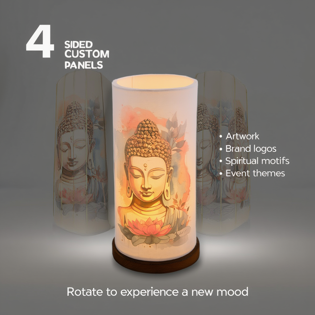 Customizable Artistic Tabletop Night Lamp – 4-Sided Panel Design